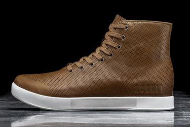 Nobull High-Top Leather Men's Trainers Brown | Australia (BJ6429)